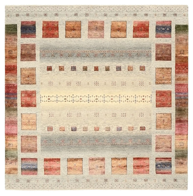 Tappeto Gabbeh - Loribaft Indus quadrato  - 205 x 204 cm - crema