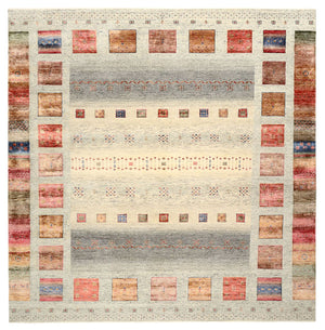 Tappeto Gabbeh - Loribaft Indus quadrato  - 254 x 251 cm - beige chiaro