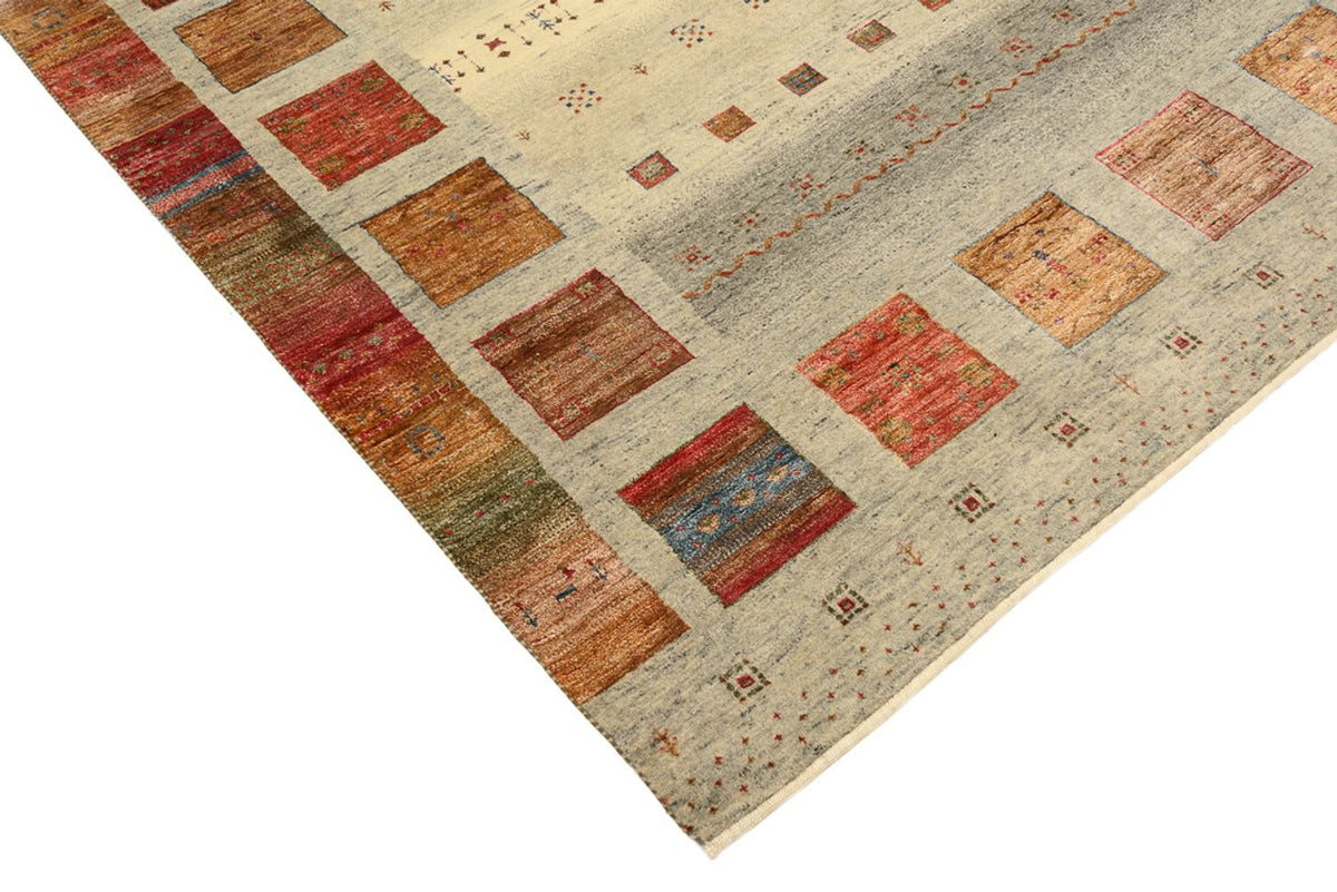 Tappeto Gabbeh - Loribaft Indus quadrato  - 202 x 199 cm - beige chiaro