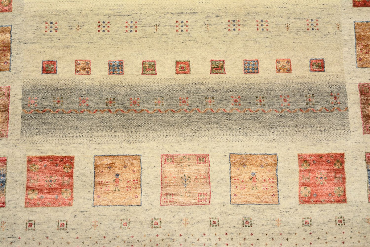 Tappeto Gabbeh - Loribaft Indus quadrato  - 202 x 199 cm - beige chiaro