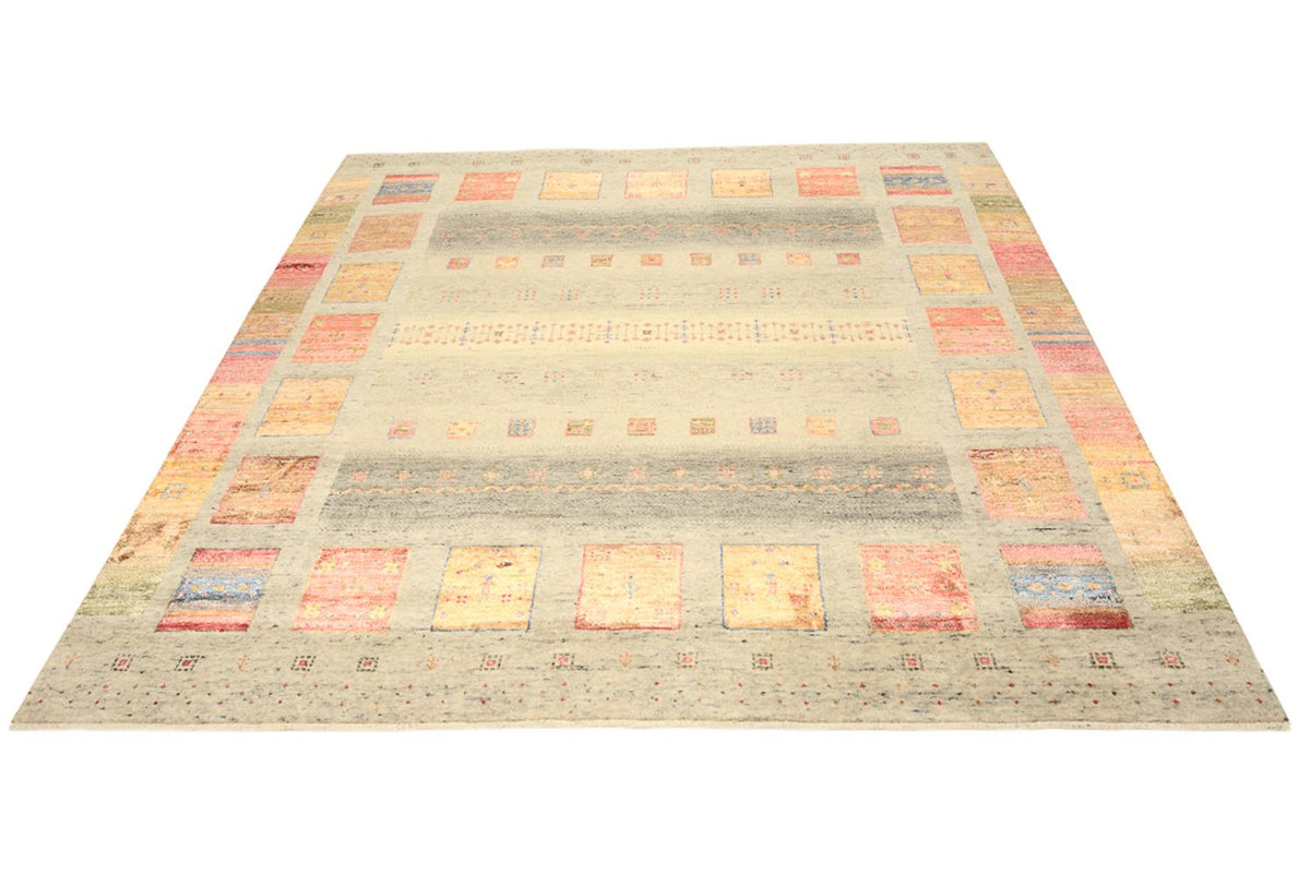Tappeto Gabbeh - Loribaft Indus quadrato  - 202 x 199 cm - beige chiaro