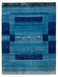 Tappeto Gabbeh - Loribaft Indus - 201 x 152 cm - blu mare