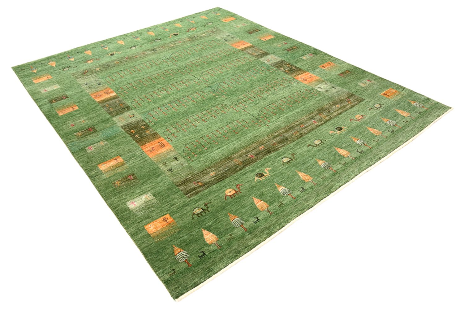 Tappeto Gabbeh - Loribaft Indus - 246 x 206 cm - verde