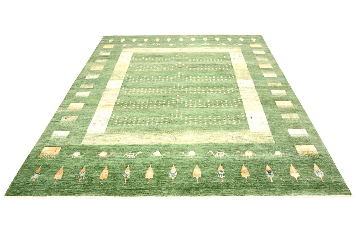 Tappeto Gabbeh - Loribaft Indus - 246 x 206 cm - verde