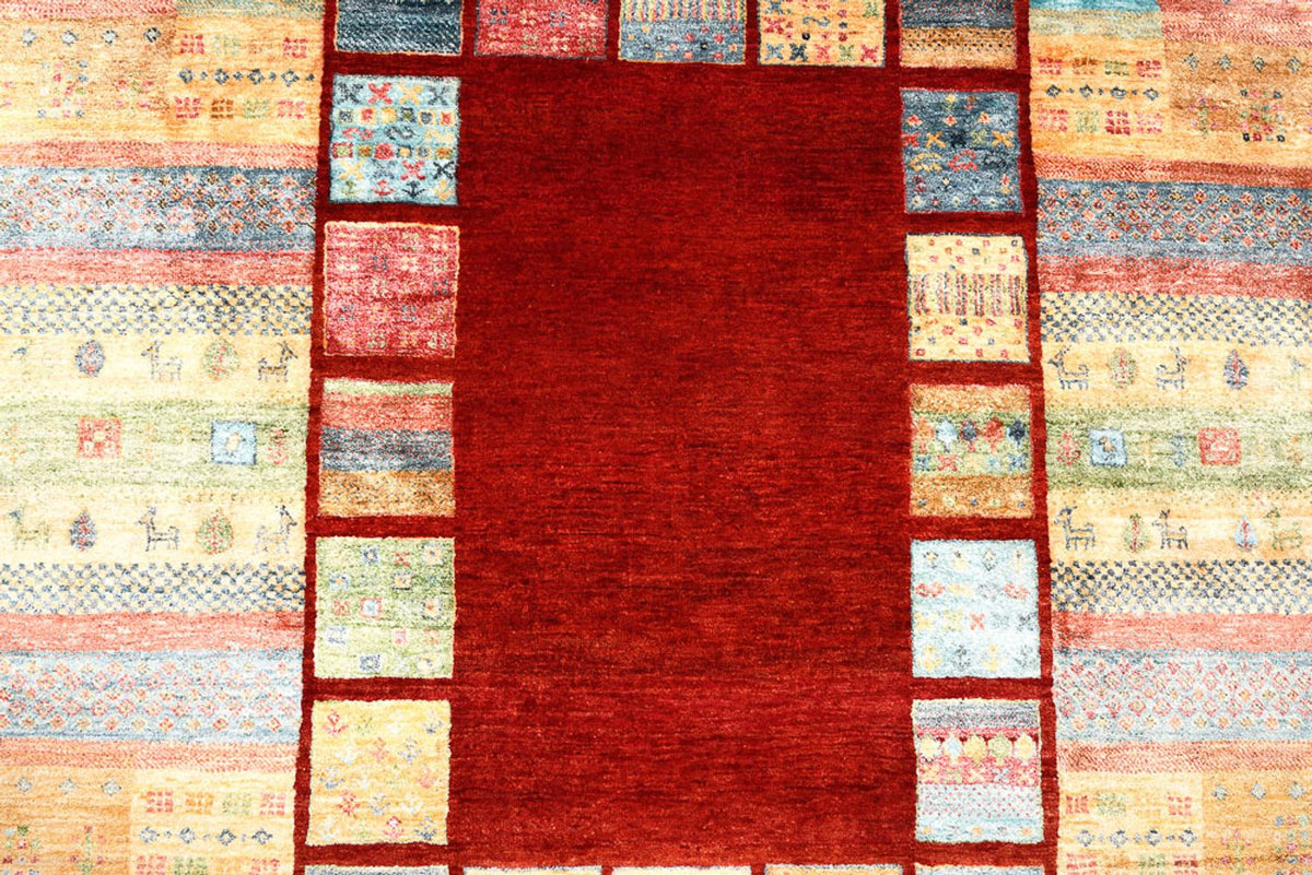 Tappeto Gabbeh - Loribaft Indus - 199 x 153 cm - rosso