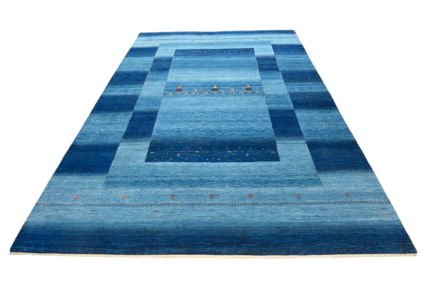 Tappeto Gabbeh - Loribaft Indus - 294 x 205 cm - blu mare