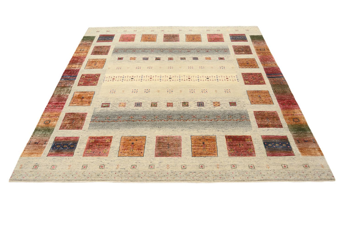 Tappeto Gabbeh - Loribaft Indus quadrato  - 206 x 204 cm - beige scuro