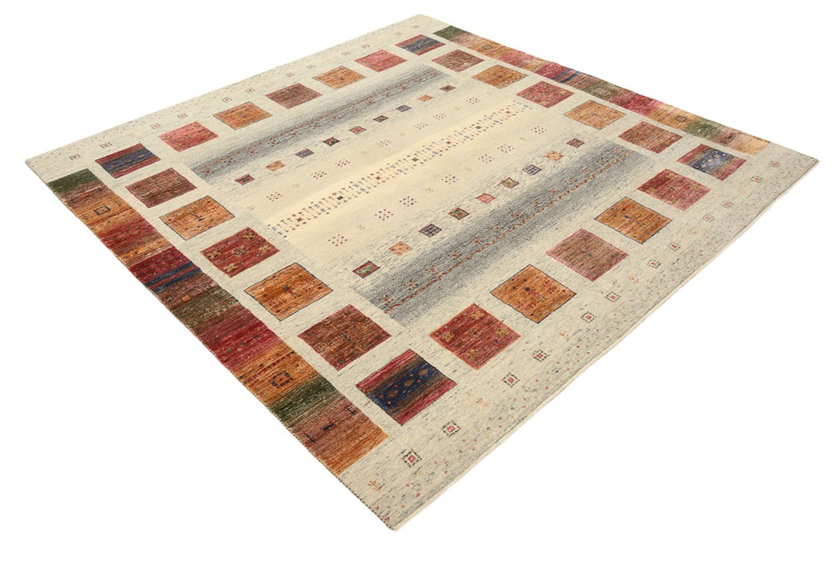 Tappeto Gabbeh - Loribaft Indus quadrato  - 206 x 204 cm - beige scuro