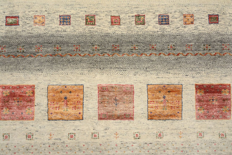 Tappeto Gabbeh - Loribaft Indus quadrato  - 206 x 204 cm - beige scuro
