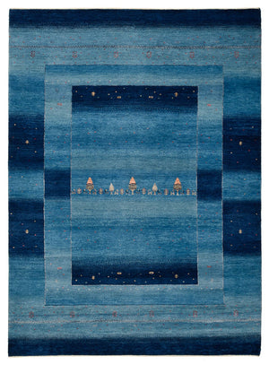 Tappeto Gabbeh - Loribaft Indus - 235 x 169 cm - blu mare