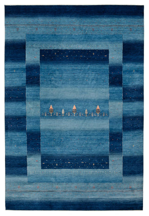 Tappeto Gabbeh - Loribaft Indus - 304 x 204 cm - blu mare