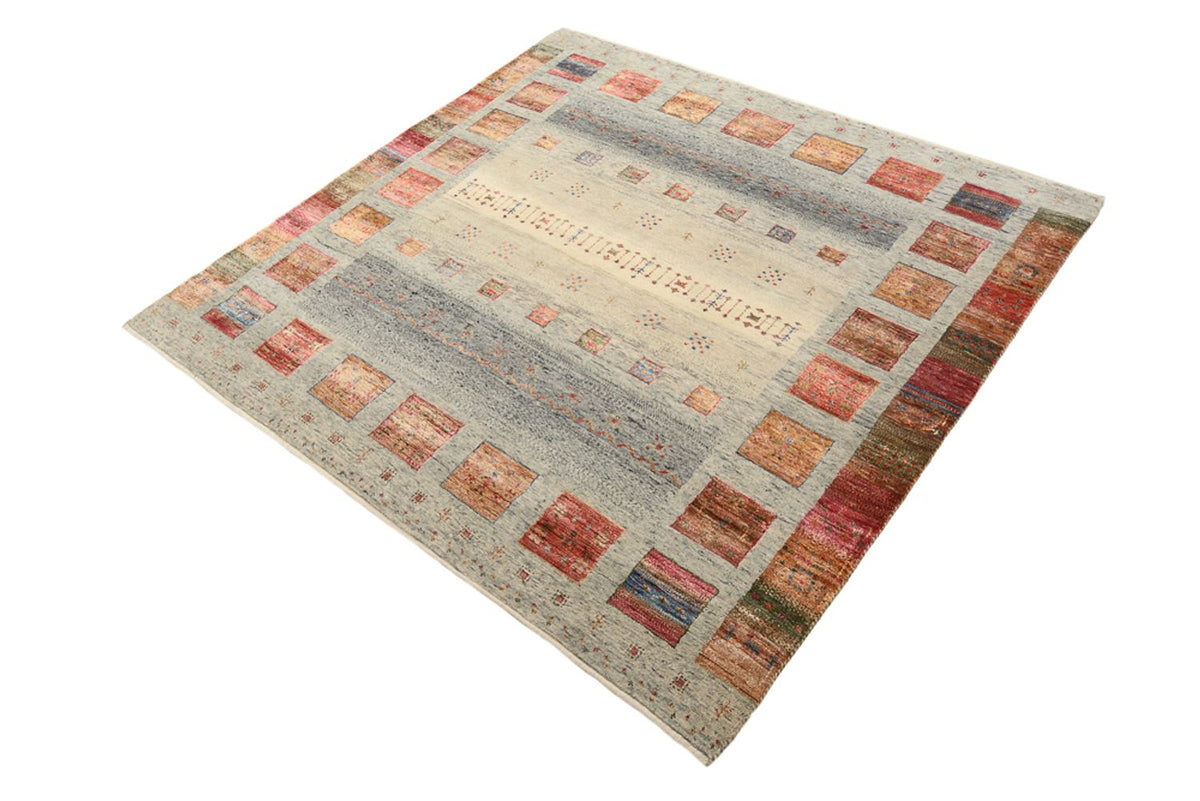 Tappeto Gabbeh - Loribaft Indus quadrato  - 156 x 152 cm - beige scuro