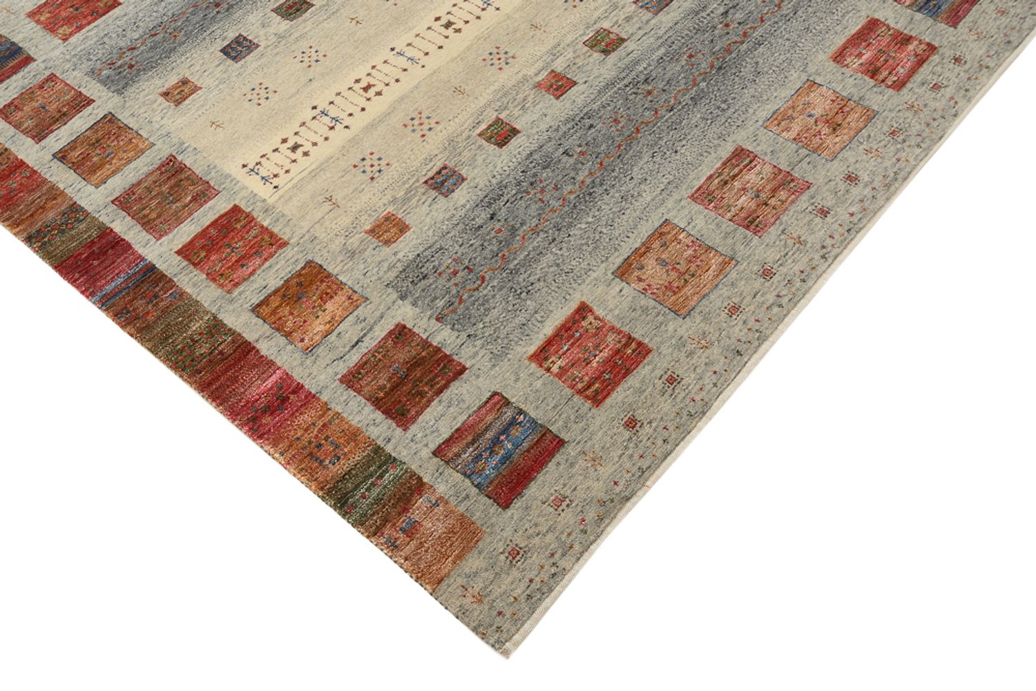 Tappeto Gabbeh - Loribaft Indus quadrato  - 156 x 152 cm - beige scuro