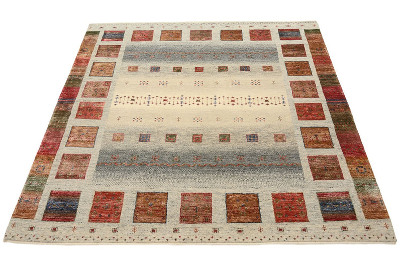 Tappeto Gabbeh - Loribaft Indus quadrato  - 156 x 156 cm - beige scuro