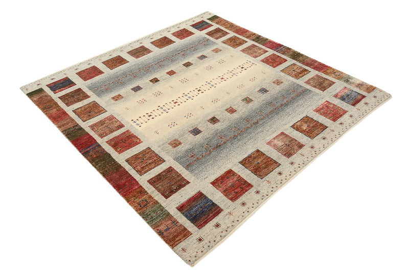 Tappeto Gabbeh - Loribaft Indus quadrato  - 156 x 156 cm - beige scuro