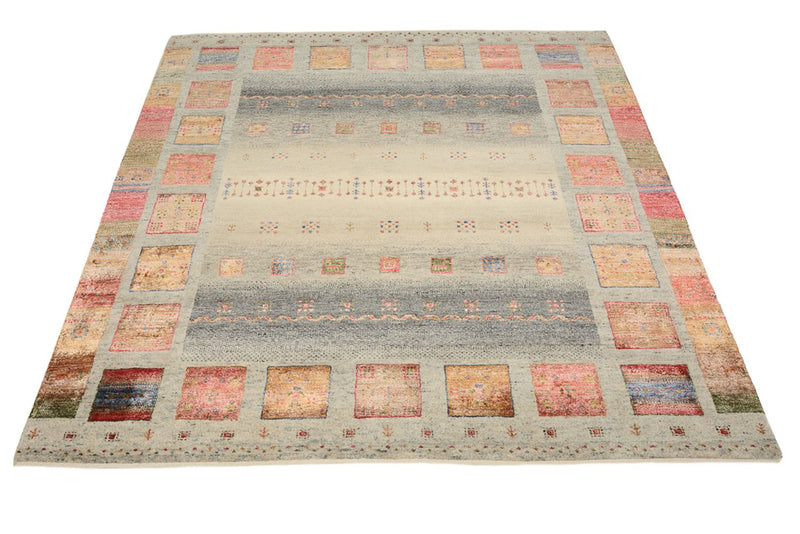 Tappeto Gabbeh - Loribaft Indus quadrato  - 156 x 156 cm - beige scuro