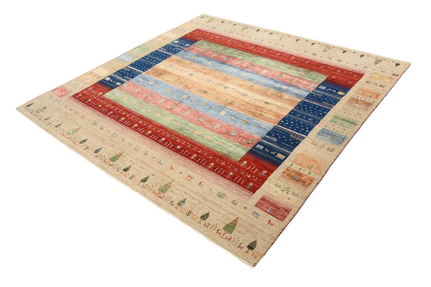 Loribaft Indo Tappeto 203x203cm - Tappeto di lana