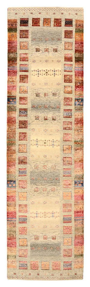 Tappeto corsia Tappeto Gabbeh - Loribaft Indus - 306 x 84 cm - beige scuro