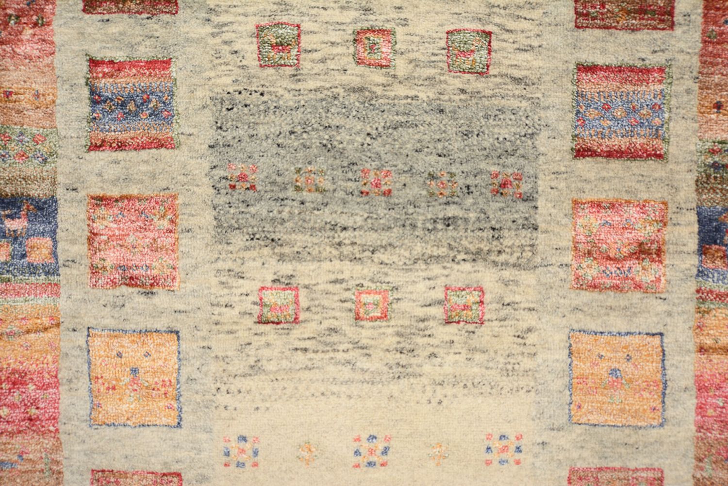 Tappeto corsia Tappeto Gabbeh - Loribaft Indus - 306 x 84 cm - beige scuro