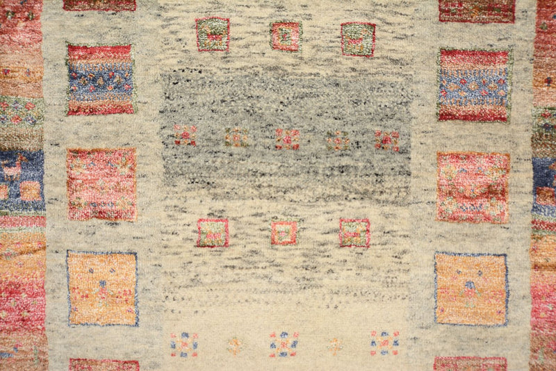 Tappeto corsia Tappeto Gabbeh - Loribaft Indus - 306 x 84 cm - beige scuro