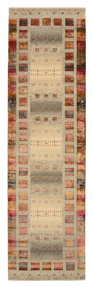 Tappeto corsia Tappeto Gabbeh - Loribaft Indus - 306 x 85 cm - beige scuro