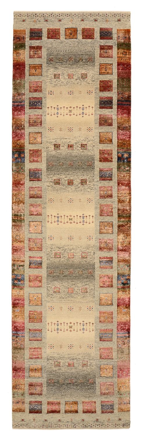 Tappeto corsia Tappeto Gabbeh - Loribaft Indus - 306 x 85 cm - beige scuro