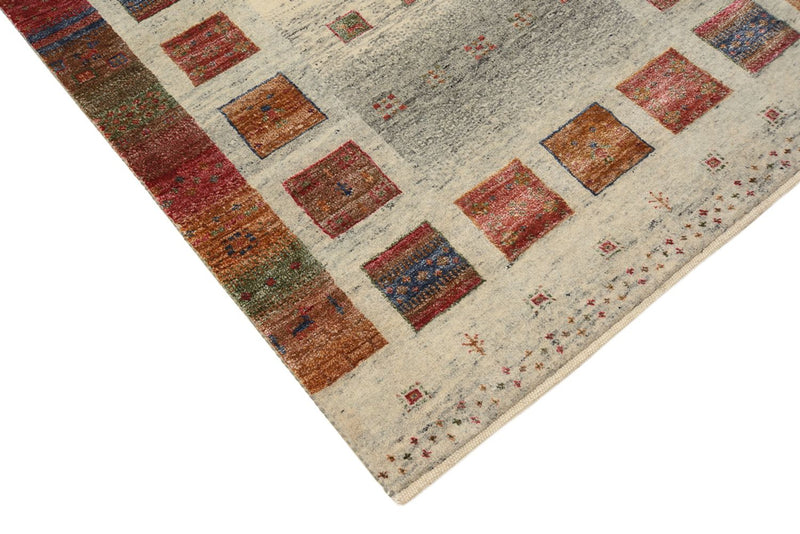 Tappeto corsia Tappeto Gabbeh - Loribaft Indus - 306 x 85 cm - beige scuro