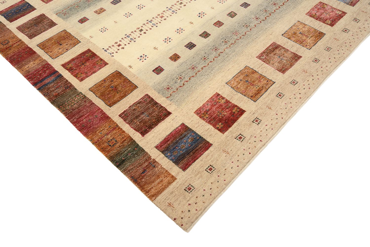 Tappeto Gabbeh - Loribaft Indus quadrato  - 206 x 204 cm - beige scuro