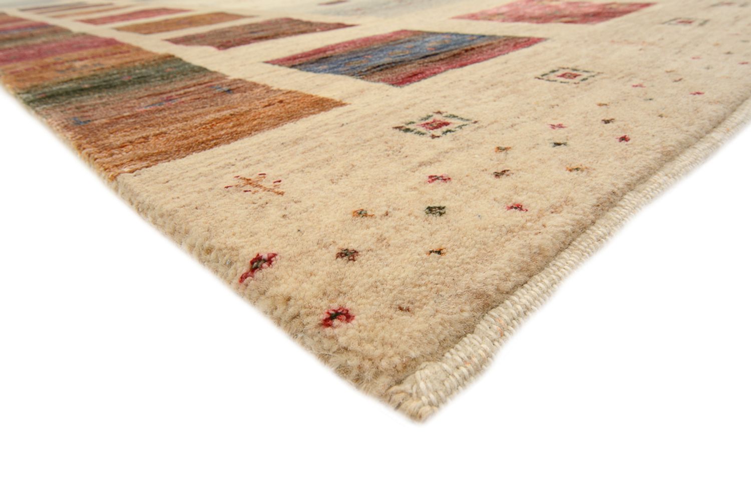 Tappeto Gabbeh - Loribaft Indus quadrato  - 206 x 204 cm - beige scuro