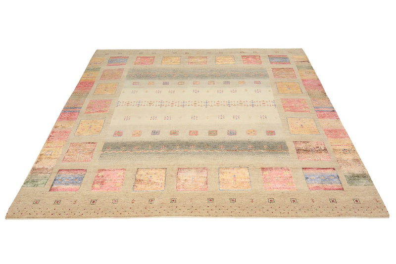 Tappeto Gabbeh - Loribaft Indus quadrato  - 206 x 204 cm - beige scuro