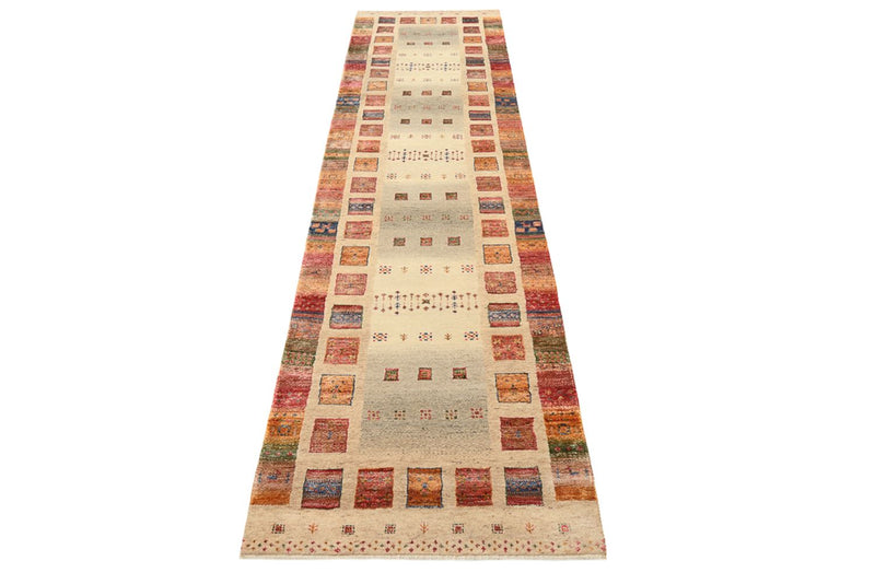 Tappeto corsia Tappeto Gabbeh - Loribaft Indus - 305 x 81 cm - beige scuro