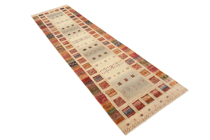 Tappeto corsia Tappeto Gabbeh - Loribaft Indus - 305 x 81 cm - beige scuro