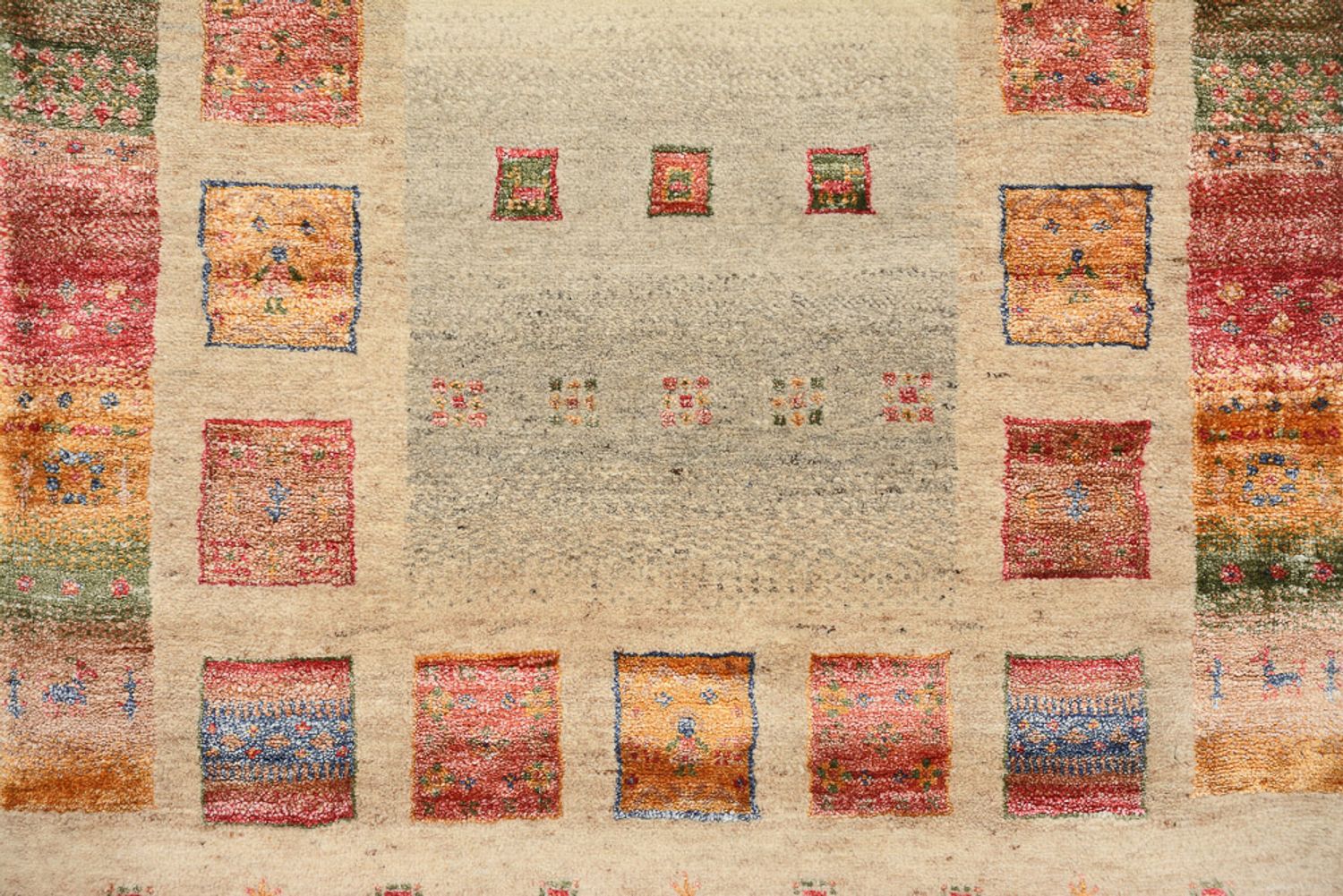 Tappeto corsia Tappeto Gabbeh - Loribaft Indus - 305 x 81 cm - beige scuro