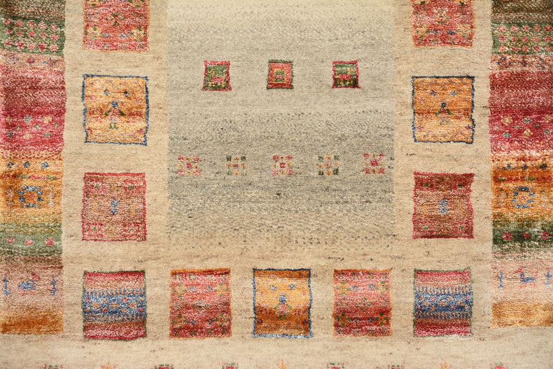 Tappeto corsia Tappeto Gabbeh - Loribaft Indus - 305 x 81 cm - beige scuro