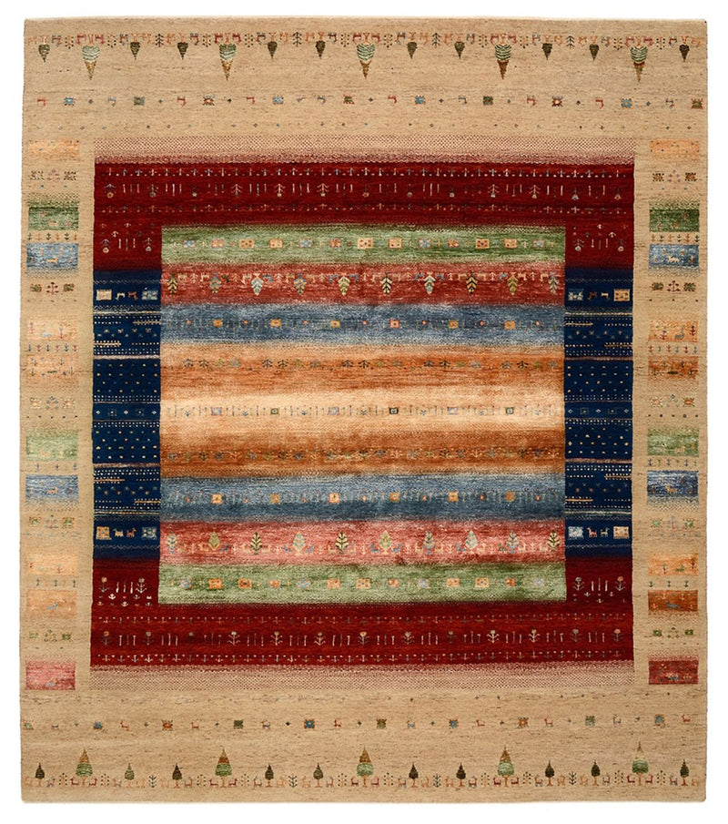 Tappeto Gabbeh - Loribaft Indus - 236 x 205 cm - multicolore