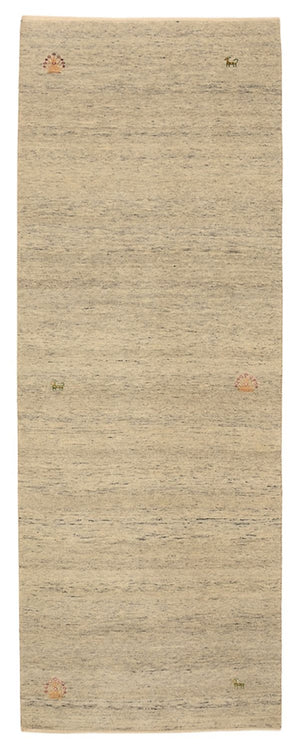 Tappeto corsia Tappeto Gabbeh - Loribaft Indus - 241 x 85 cm - beige scuro