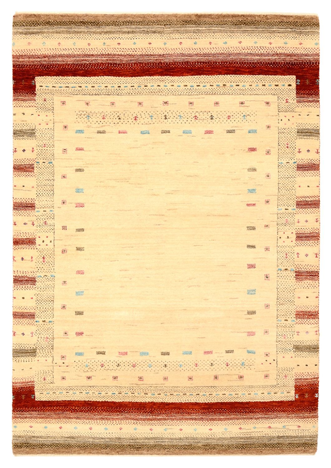 Tappeto Gabbeh - Loribaft Indus - 152 x 106 cm - beige chiaro