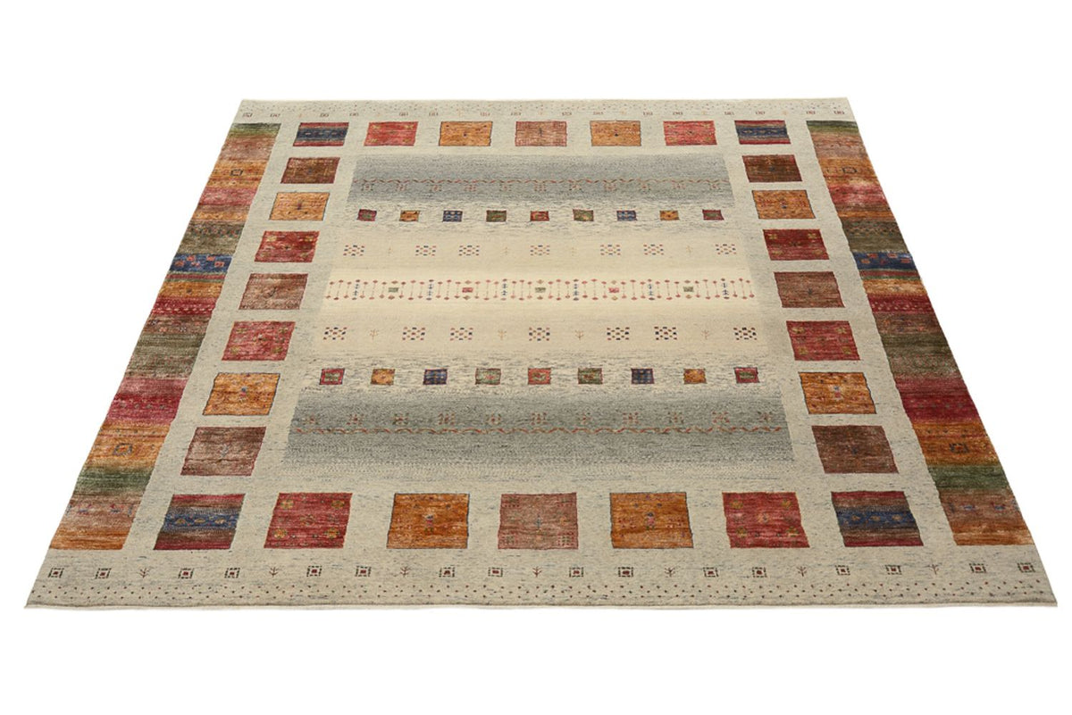 Tappeto Gabbeh - Loribaft Indus quadrato  - 249 x 248 cm - beige scuro