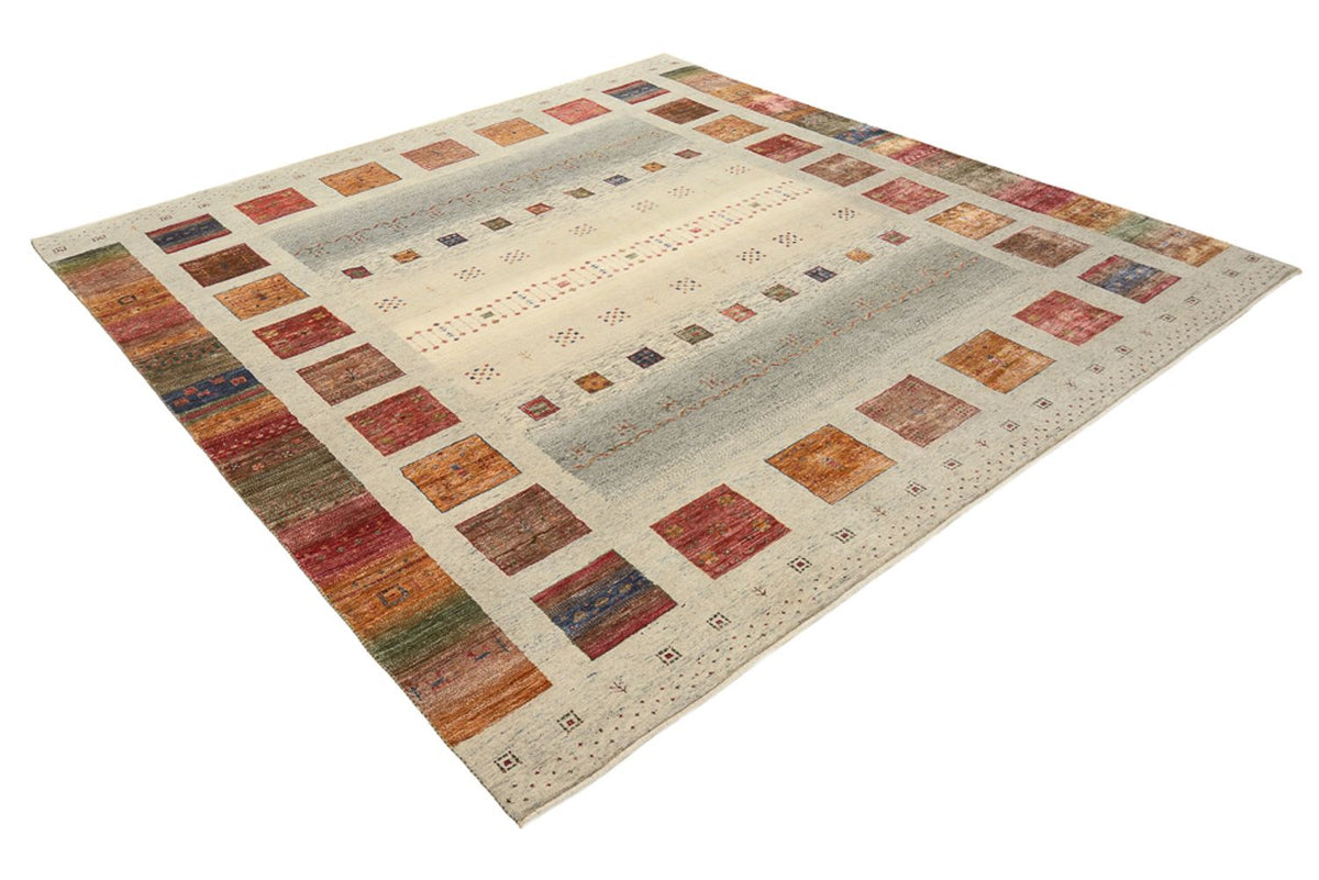 Tappeto Gabbeh - Loribaft Indus quadrato  - 249 x 248 cm - beige scuro
