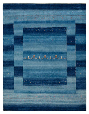 Tappeto Gabbeh - Loribaft Indus - 329 x 253 cm - blu mare