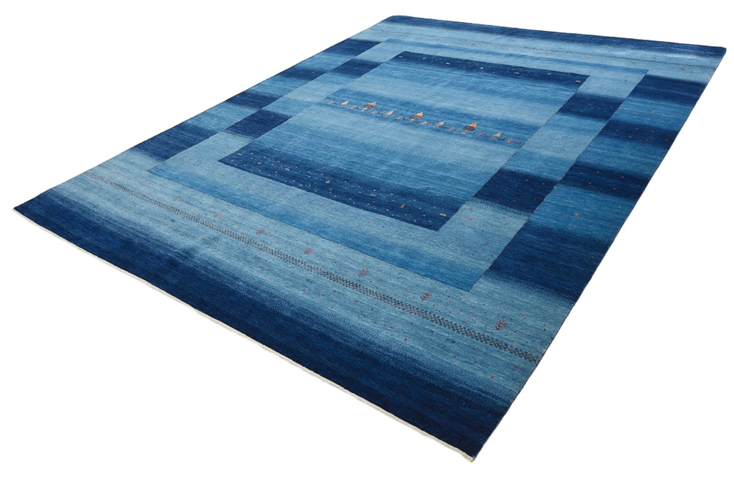 Tappeto Gabbeh - Loribaft Indus - 329 x 253 cm - blu mare