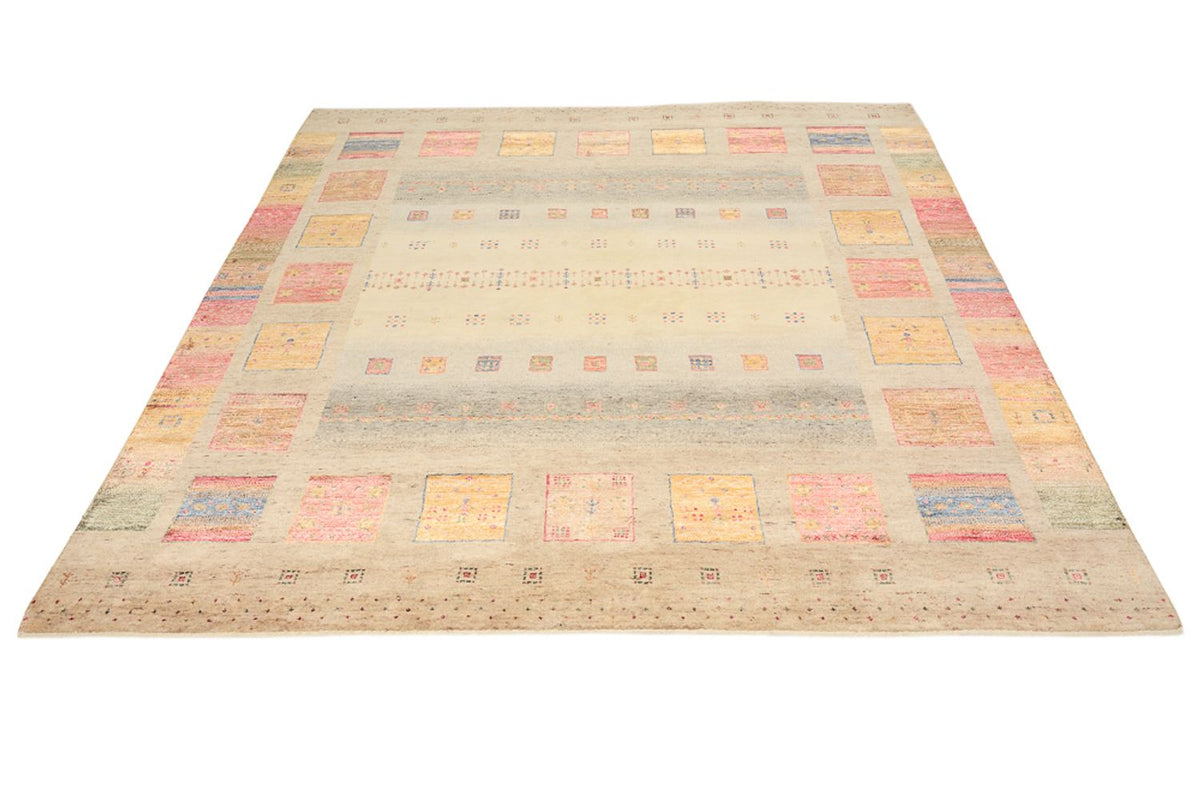 Tappeto Gabbeh - Loribaft Indus quadrato  - 204 x 202 cm - beige chiaro