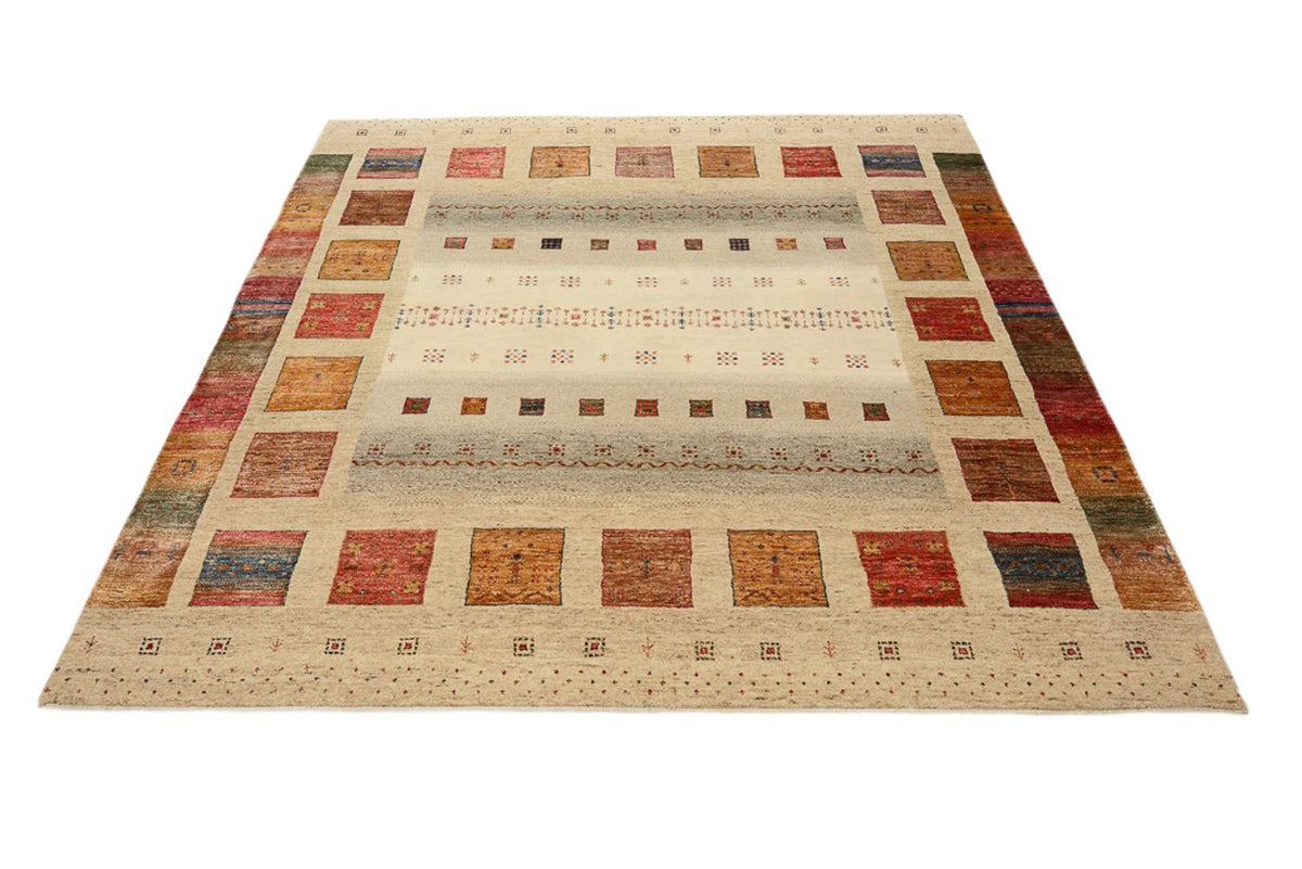Tappeto Gabbeh - Loribaft Indus quadrato  - 205 x 203 cm - multicolore