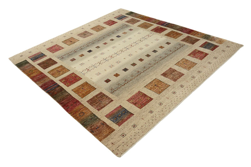 Tappeto Gabbeh - Loribaft Indus quadrato  - 205 x 203 cm - multicolore