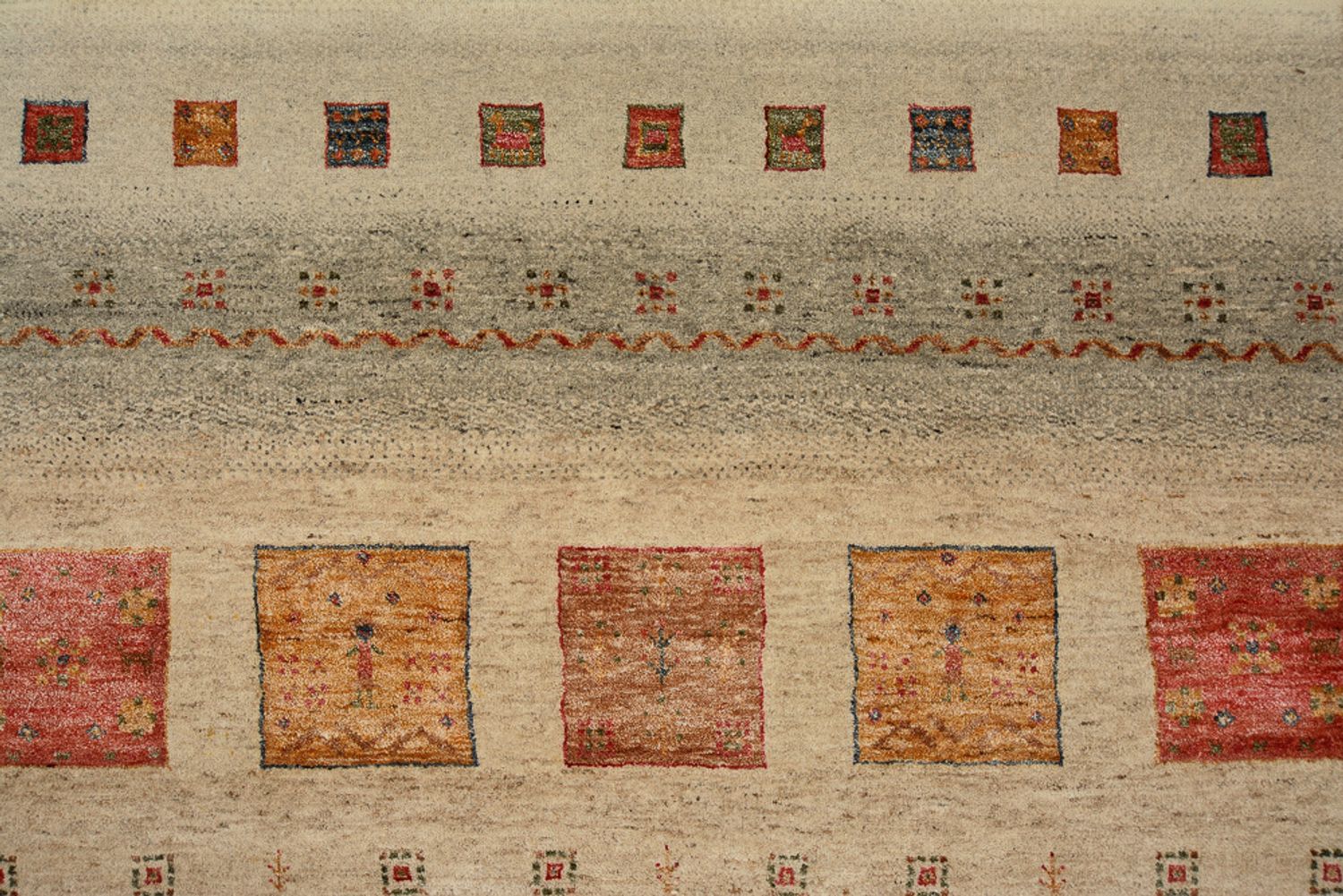 Tappeto Gabbeh - Loribaft Indus quadrato  - 205 x 203 cm - multicolore