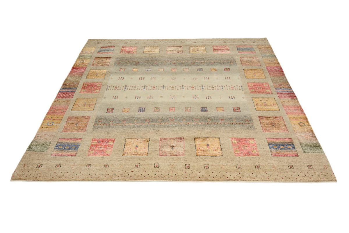 Tappeto Gabbeh - Loribaft Indus quadrato  - 205 x 203 cm - multicolore