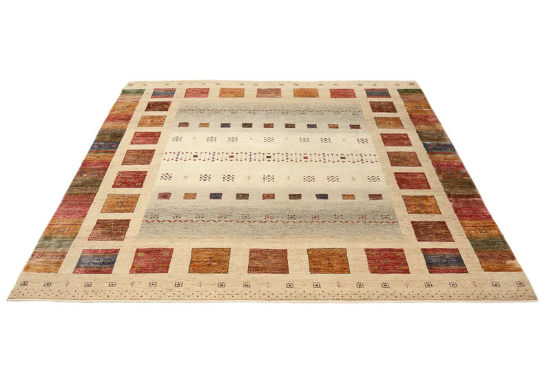 Tappeto Gabbeh - Loribaft Indus quadrato  - 253 x 249 cm - multicolore