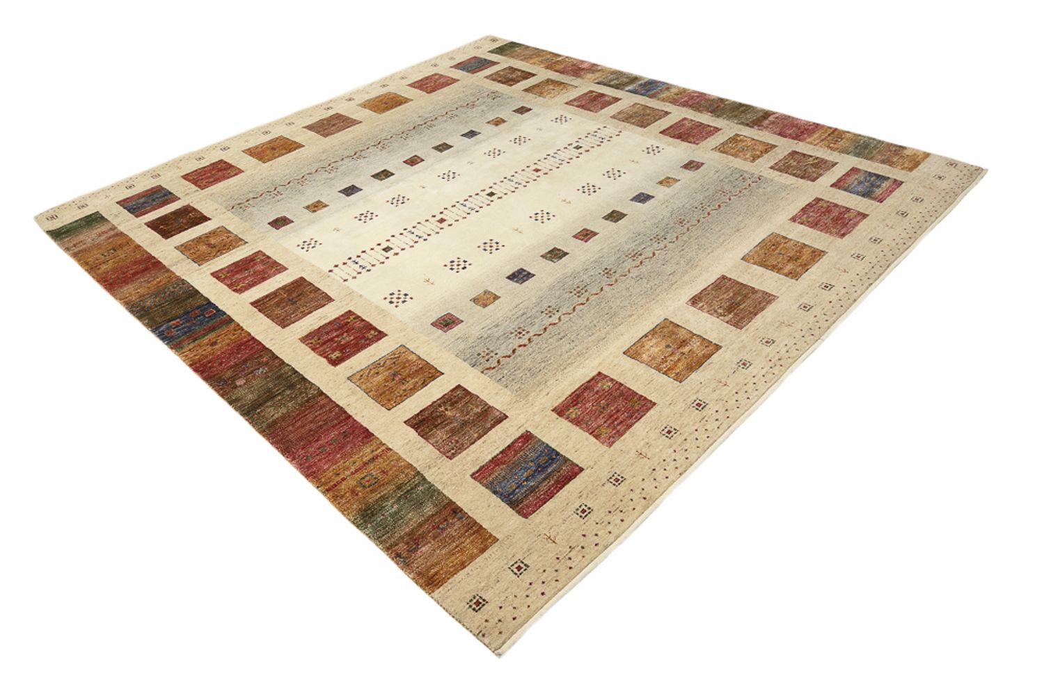Tappeto Gabbeh - Loribaft Indus quadrato  - 253 x 249 cm - multicolore
