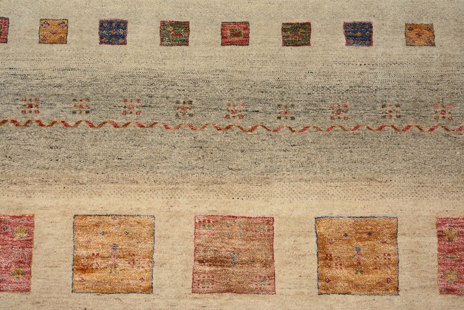 Tappeto Gabbeh - Loribaft Indus quadrato  - 253 x 249 cm - multicolore