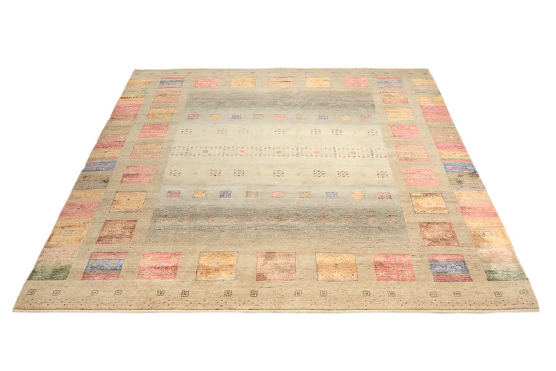 Tappeto Gabbeh - Loribaft Indus quadrato  - 253 x 249 cm - multicolore